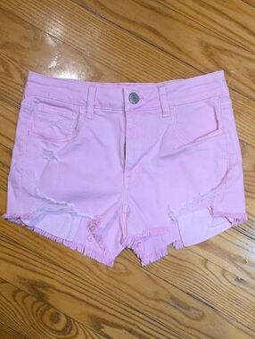 American Eagle Outfitters Pink Distressed Denim Cutoff Shorts